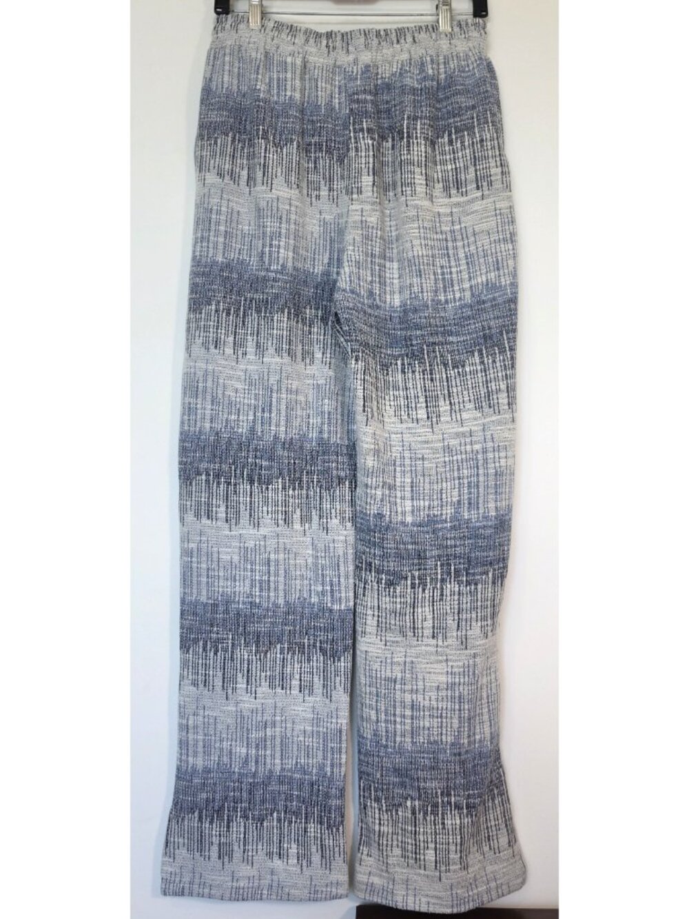boohooMAN Mens Straight Leg Jacquard Joggers Small Light Blue Patterned